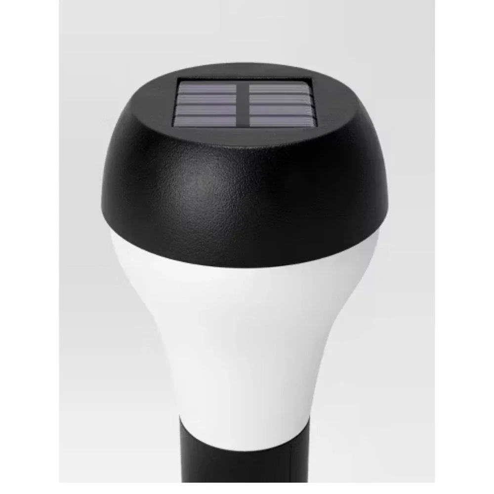 Room Essentials 12PK Round Solar LED Outdoor Path Lights Matte Black (BRAND NEW)